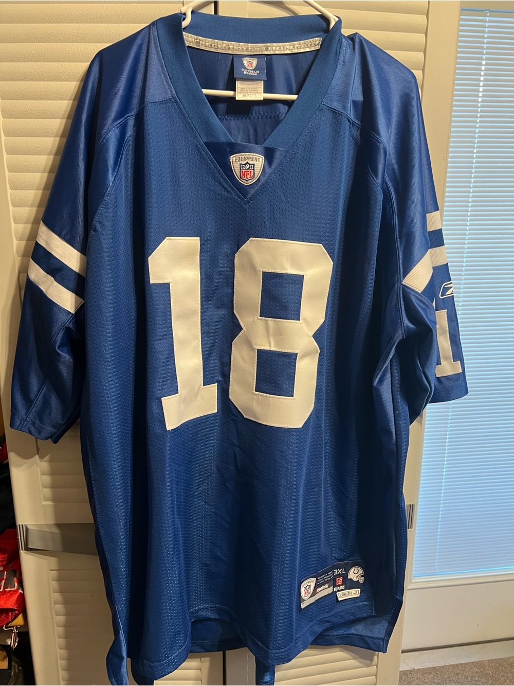 Reebok on field Indianapolis Colts Eli Manning 3 XL stitched jersey